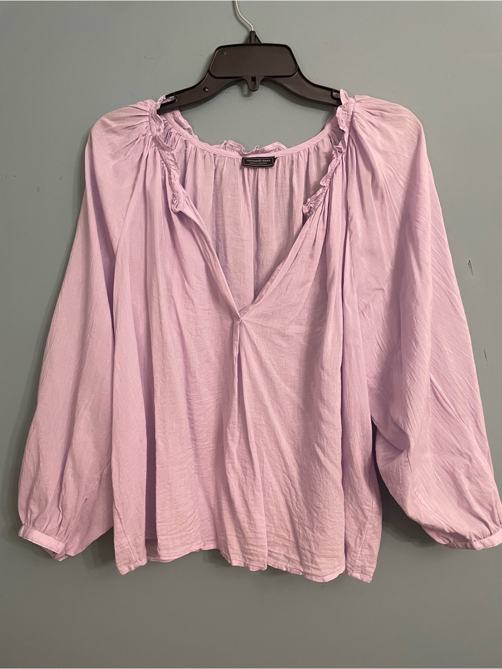 Vineyard Vines Light Lavender Peasant Top - Women's